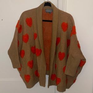 Anthropologie heart cardigan one size.